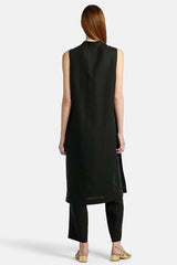 BERTUCI BLACK LINEN TUNIC