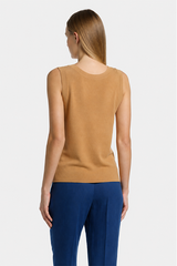 CILINDRICA CAMEL VISCOSE -BLEND KNIT TOP