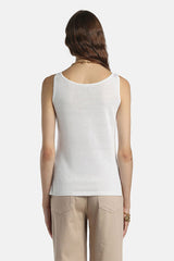 CUNICOLO C WHITE LINEN-BLEND TOP