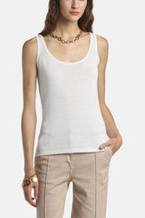 CUNICOLO C WHITE LINEN-BLEND TOP