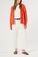 MIELE RED STRETCH VISCOSE CARDIGAN