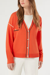 MIELE RED STRETCH VISCOSE CARDIGAN