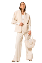 FITTED RIBBED JERSEY PULLOVER