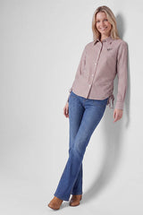 SHIRT COLLAR STRIPED BLOUSE