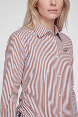 SHIRT COLLAR STRIPED BLOUSE