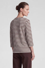 COFFEE PRINT STRIPED T-SHIRT