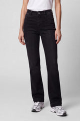 BLACK STRAIGHT-LEG JEANS