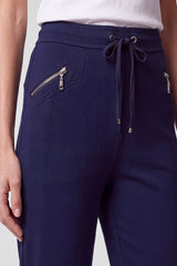 BLUE DECORATIVE SEAMS JERSEY TROUSERS