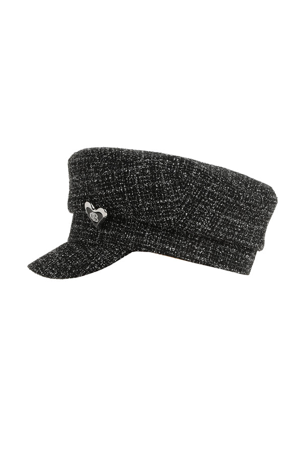 BLACK TWEED CAP