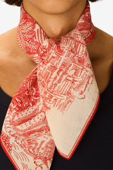 PIRANESI RED 65 SQUARE SCARF