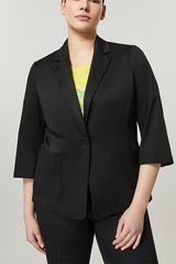 ENZIANA BLACK COTTON SATIN JACKET