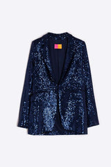 ANDREA NAVY SEQUINNED BLAZER