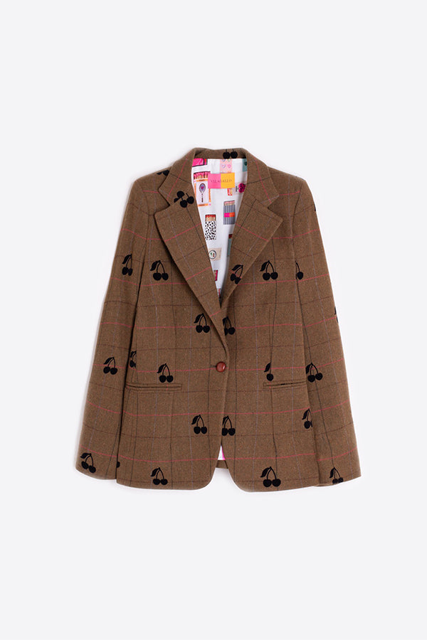 HELEN FLOCADO CUADRO VERDE PERFILES JACKET