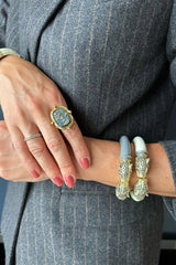 PHILIPPA OFF-WHITE LACQUER PANTHER BRACELET