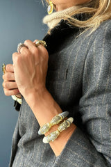 PHILIPPA GREY LACQUER PANTHER BRACELET