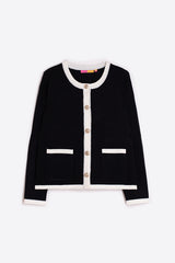MILANO BLACK ECRU KNITWEAR CARDIGAN