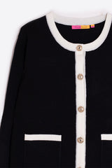 MILANO BLACK ECRU KNITWEAR CARDIGAN