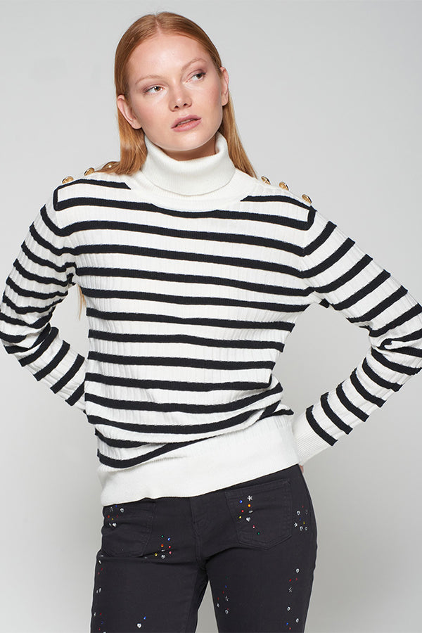 BOTONES ECRU BLACK KNITWEAR