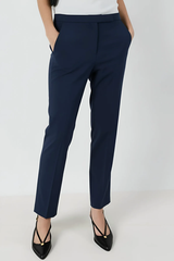 ALYA NAVY TAILORED ELASTICATED BACK TROUSERS