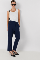 ALYA NAVY TAILORED ELASTICATED BACK TROUSERS