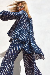 ELASTICATED WAIST PALAZZO TROUSERS