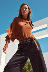 TIE BELT CITY-LOOK TROUSERS