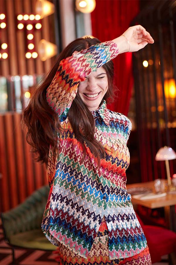 MAFALDA MULTICOLOR JACQUARD KNIT SHIRT