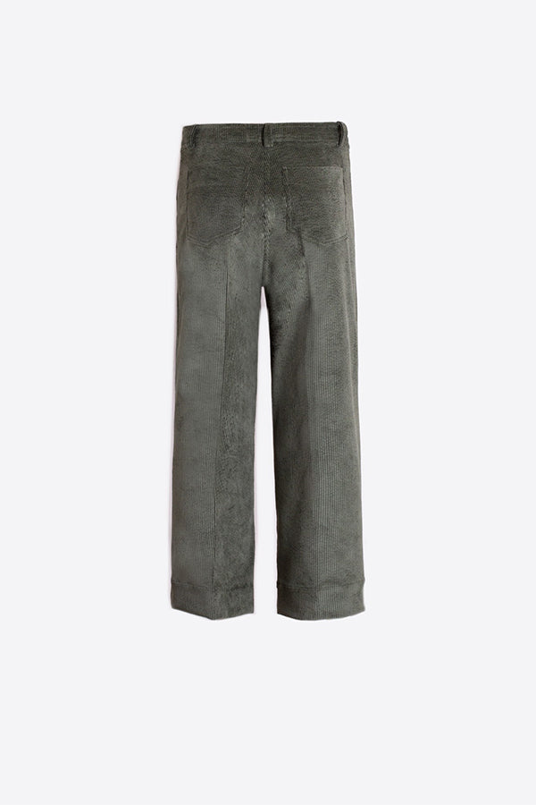 GREEN CORDUROY STYLE TROUSERS