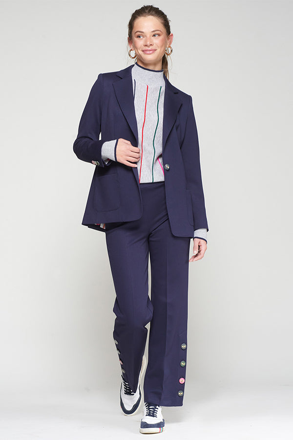 BEE BUTTONS NAVY TROUSERS