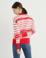 ASYMMETRIC STRIPES V-NECK CARDIGAN