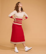 IDRISS TWO-TONE PLEATED KNIT SKIRT