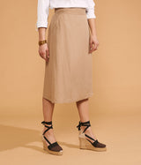 JALEN LYOCELL COTTON WRAP SKIRT