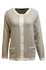 CHECKERED BUTTONED CARDIGAN