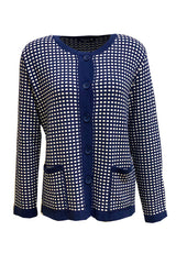 CHECKERED BUTTONED CARDIGAN