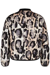 GREY LEOPARD PRINT QUILTED JACKET