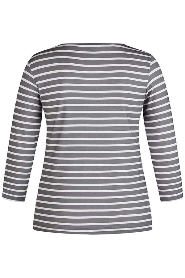 GREY STRIPES PRINTED T-SHIRT