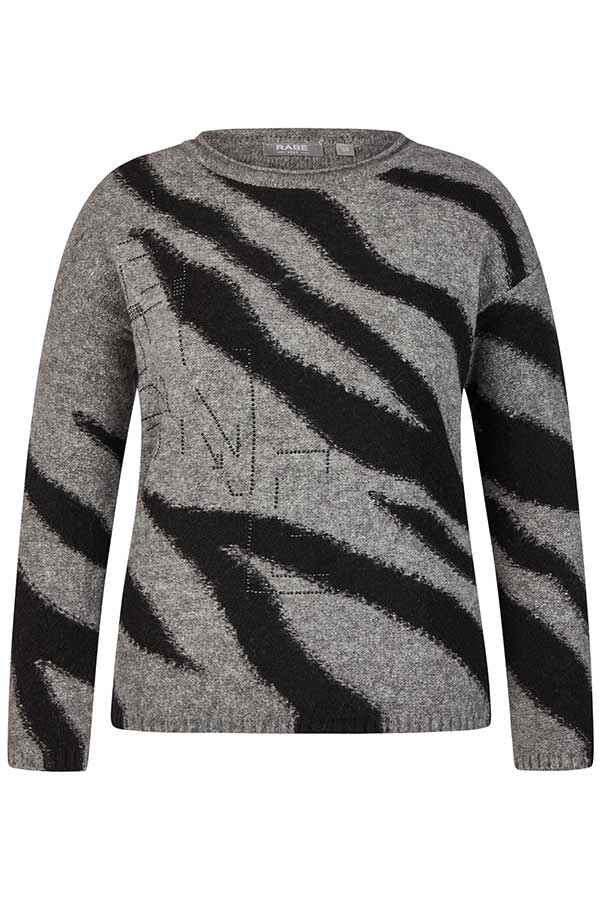 ZEBRA JACQUARD PULLOVER