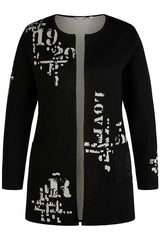 BLACK JACQUARD OPEN JACKET