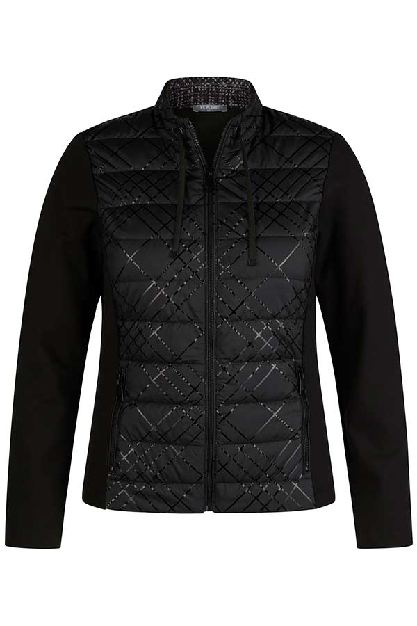 Black shiny quilted jacket best sale