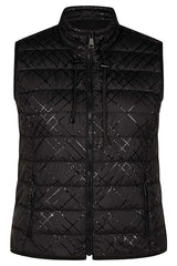 BLACK SHINY QUILTED VEST