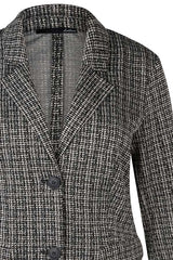 BLACK TWEED-LIKE BLAZER