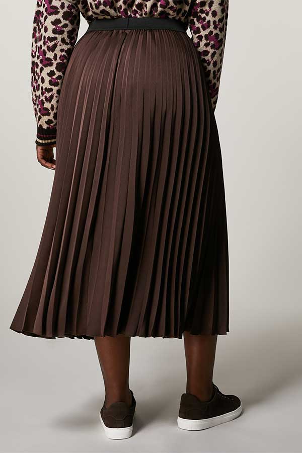 CILE PLEATED SATIN SKIRT