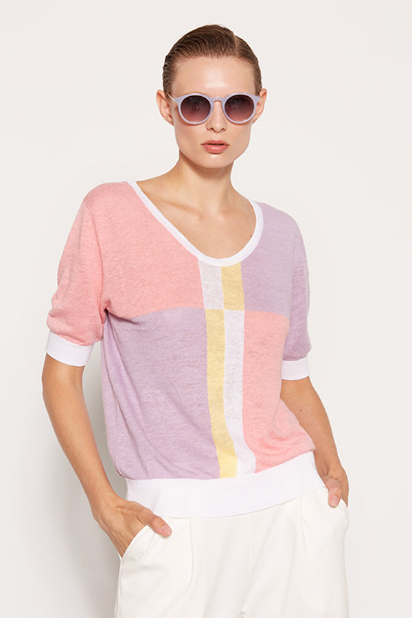 COLORBLOCK LINEN SWEATER