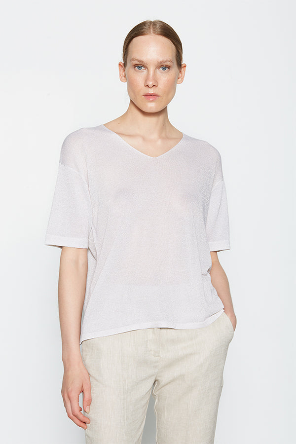 LUREX CRUDE V-NECK SWEATER