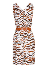 FITTED PRINTED SLEEVELESS DRESS