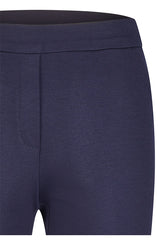 NAVY CONTRASTING ELASTIC WAISTBAND BASIC TROUSER