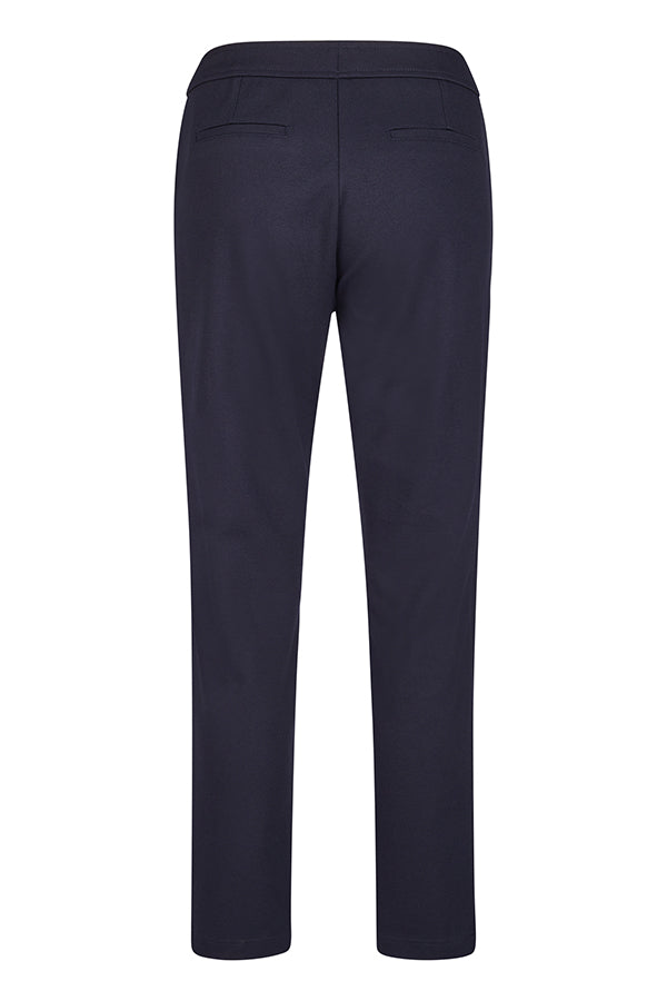 NAVY ZIPPED POCKETS DRAWSTRING BASIC TROUSER