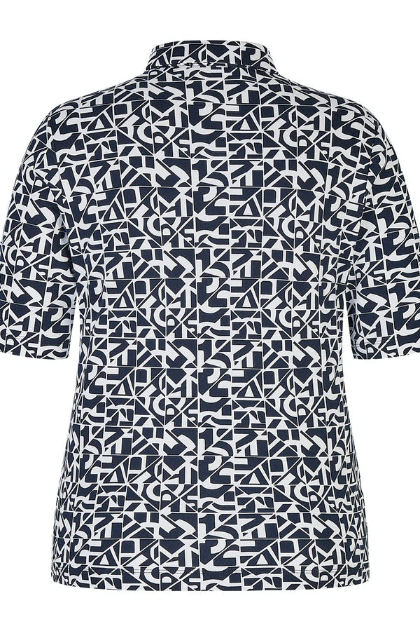 ALLOVER NAVY PRINT POLO