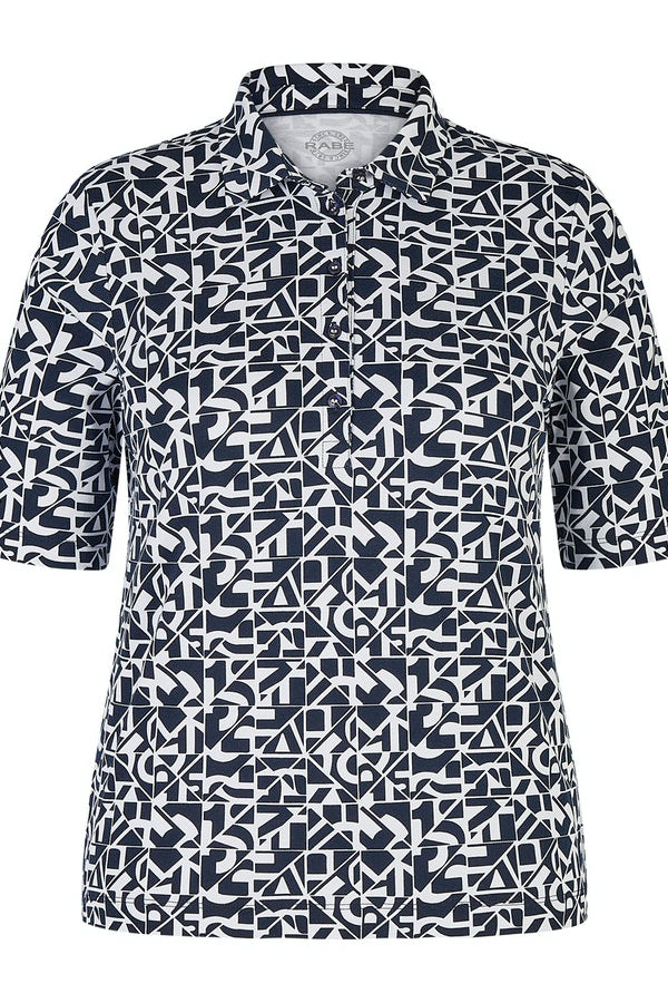 ALLOVER NAVY PRINT POLO