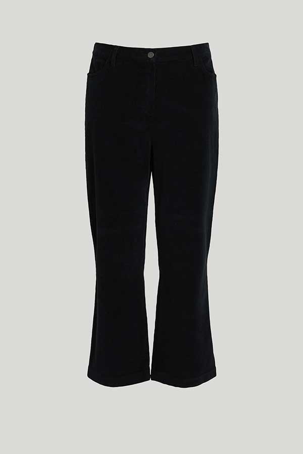 RAMPA STRETCH VELVET FLARED TROUSERS